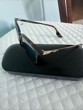 Alexander McQueen Tortoiseshell Sunglasses with Gold Accent